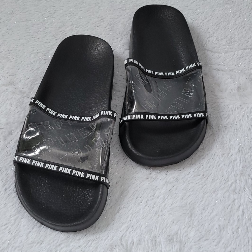 Victoria Secret Pink Clear slides medium